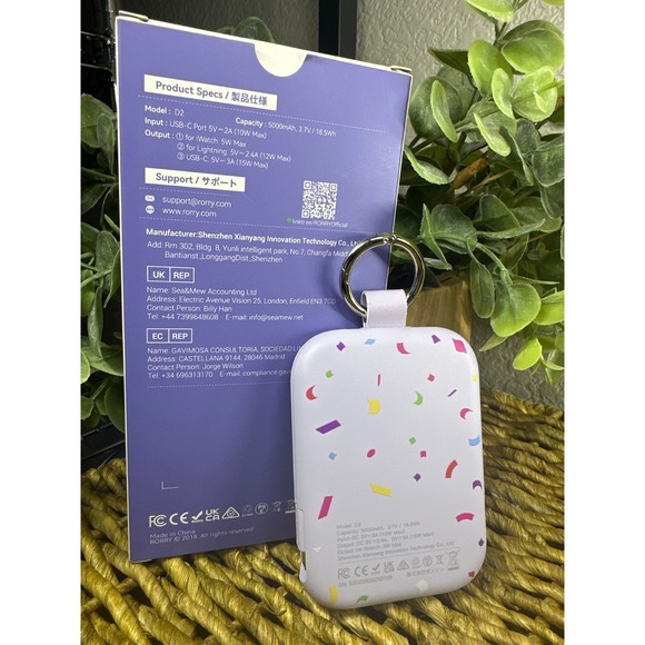 Rorry Portable Power Bank 5000mAh Keychain Built in Cable for Apple Watch iPhone - Picture 2 of 4